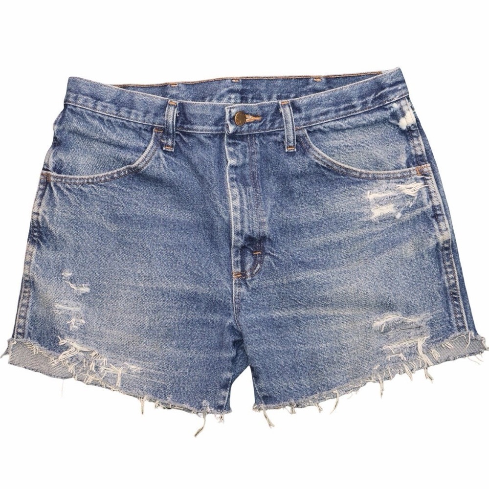 Rustler Distressed‎ Cutoff Denim Shorts. Womens 32" Waist 4" Inseam